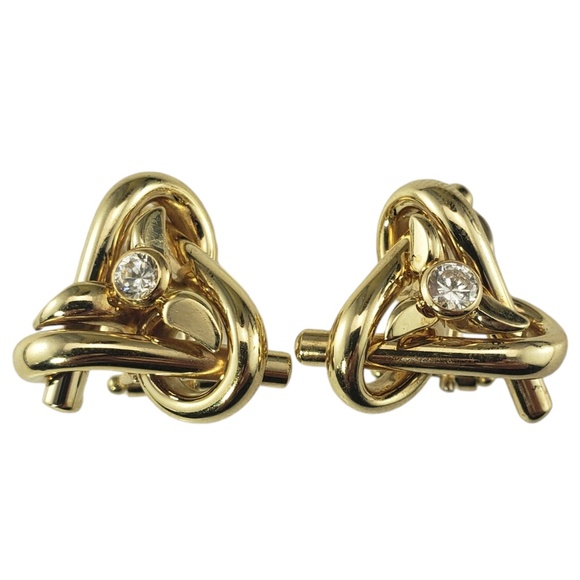 14 Karat Yellow Gold Knot Earrings #18655 - Picture 1 of 8